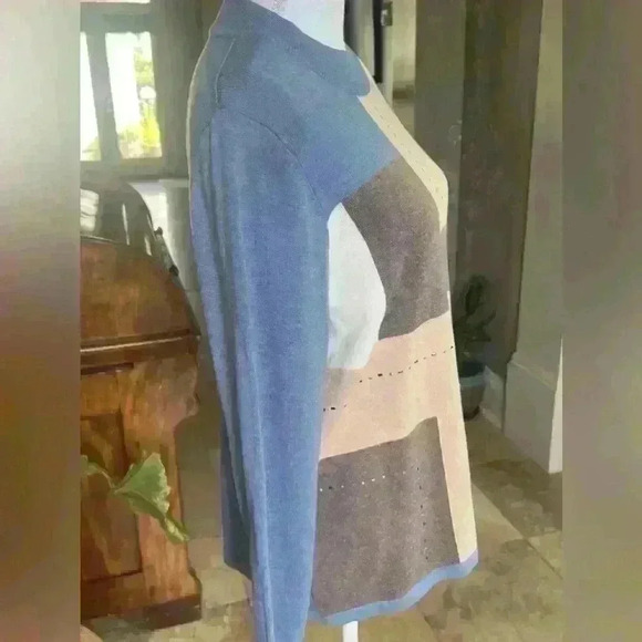 Allison Daley. Large Petite color block sweater. NWOT. Excellence condition. - Picture 4 of 10